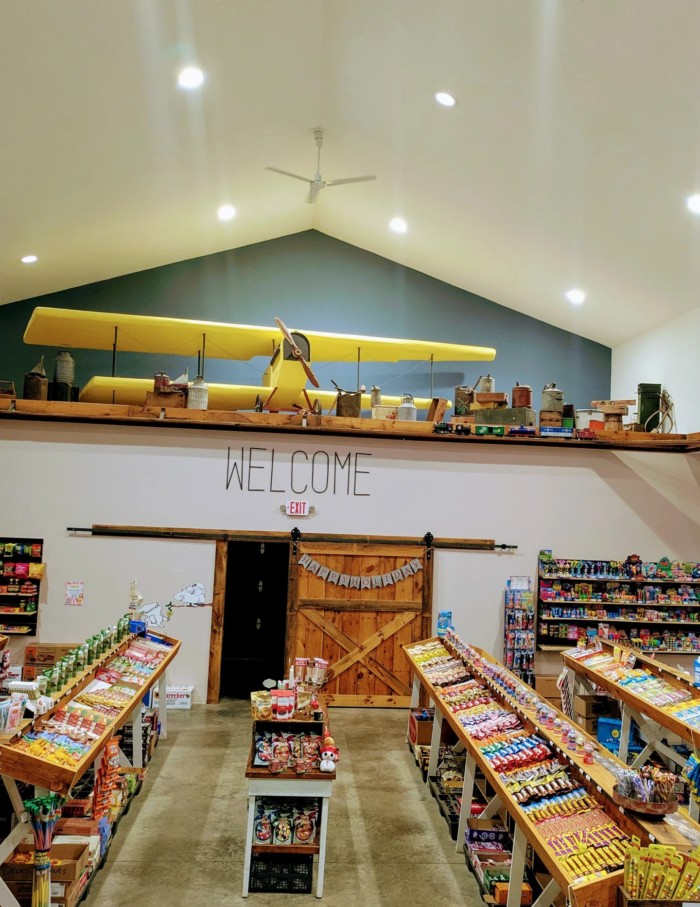 Candy store interior aisles